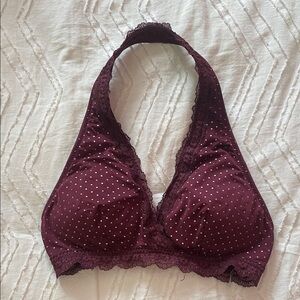 Gilly Hicks Maroon Polka Dot Lace Bralette